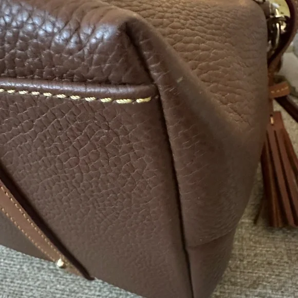 Dooney & Bourke Bristol Brown Italian Pebbled Leather Satchel & Shoulder Bag